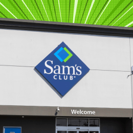 Sam's Club store with a green background