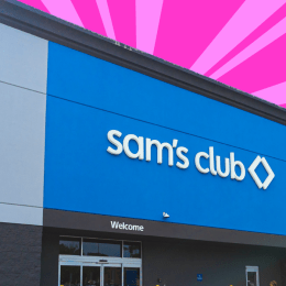 Sam's Club store with a pink background