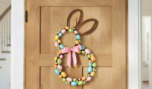 Easter egg bunny wreath