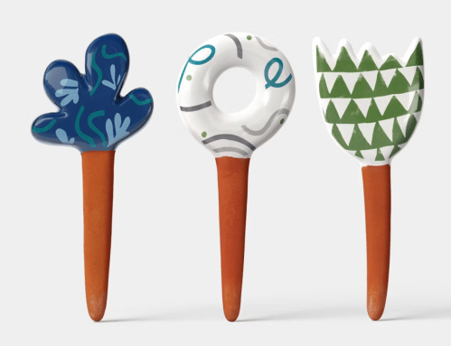 colorful ceramic garden stakes