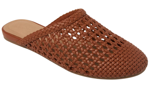 brown slip-on flats