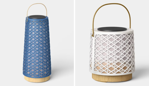 blue or right rattan lanterns