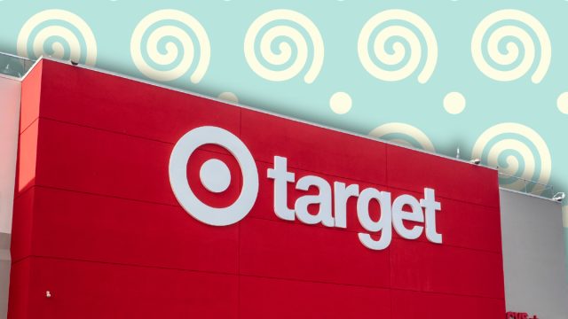 Target store with a green swirl background
