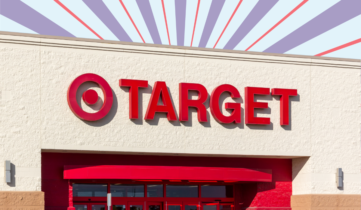 Target store with colorful background