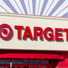 Target store with colorful background