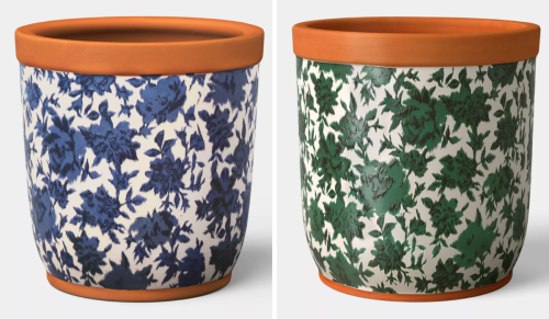 floral terra cotta planters