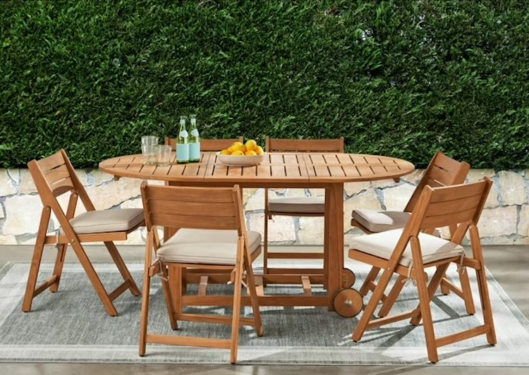 Member's Mark FSC Teak Folding Dining Set 