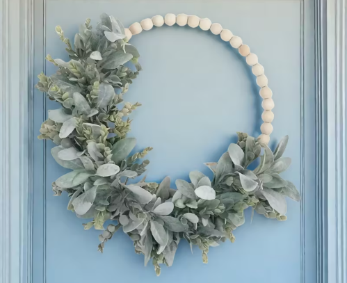 eucalyptus and beaded wreath
