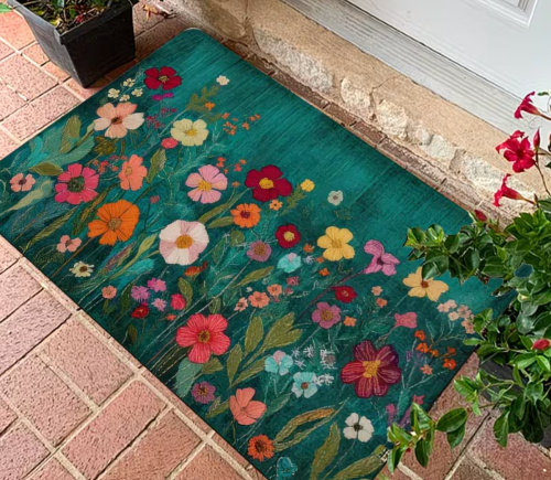 floral door mat