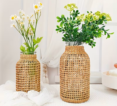 rattan vases