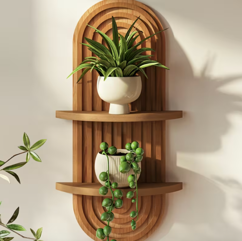 wood plant shelf