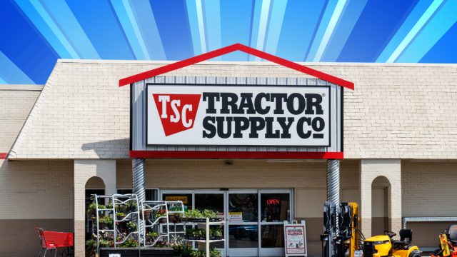 Tractor Supply store with a blue background