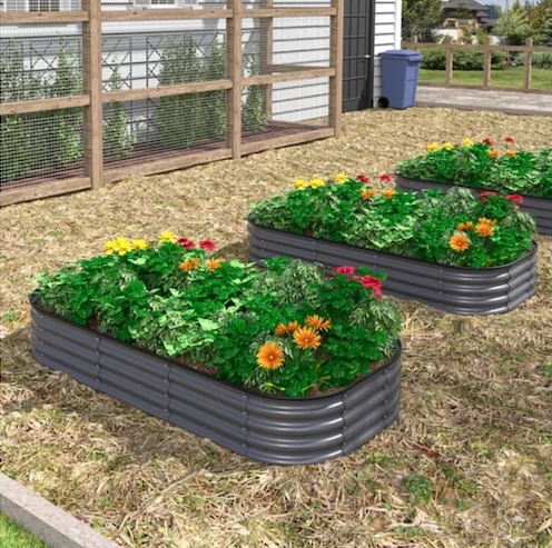 Veikous 6 x 3 x 1 ft. Galvanized Steel Raised Garden Bed Planter Box 