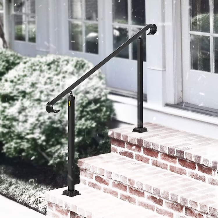 VEVOR 55.1-in x 37.8-in Black Finished Wrought iron Interior/Exterior Handrail