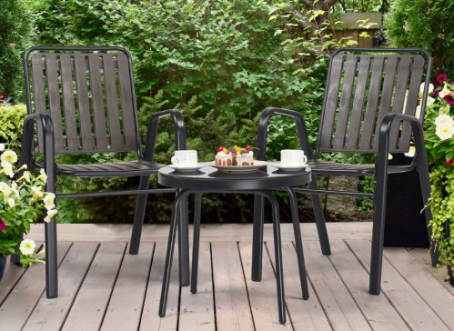 black bistro set
