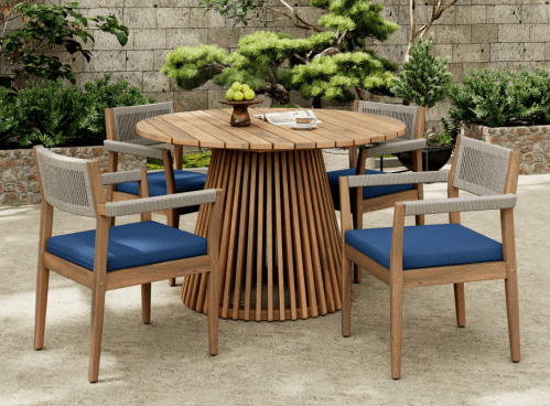 outdoor dining set with round table