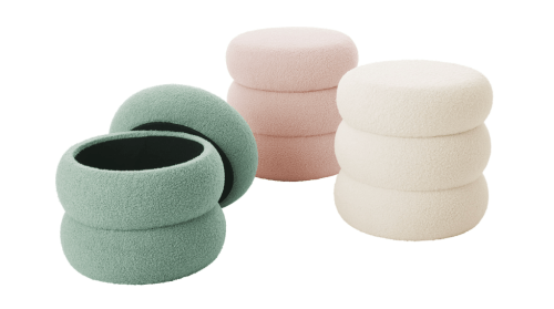 pastel storage ottomans