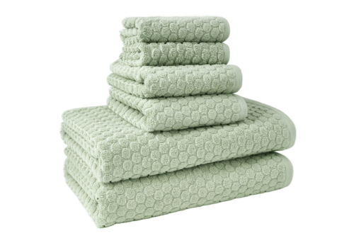 mint green bath towels