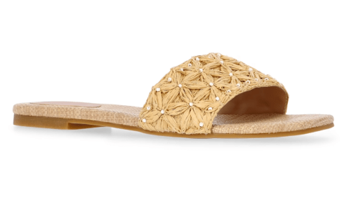 raffia sandal slides