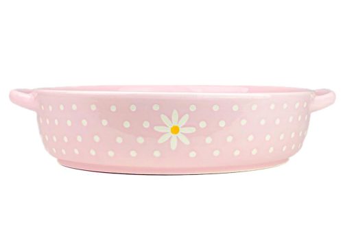 10 Strawberry Street Daisy Pink Polka Dot Round Baker