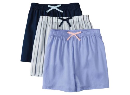 3 Pack Ladies Pajama Shorts - Blue, L