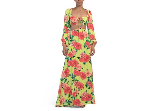 AFRM Bekah Square Neck Long Sleeve Maxi Dress