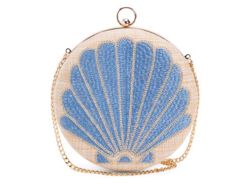 ALESSIA BIANCHI Round Embroidered Seashell Clutch Bag