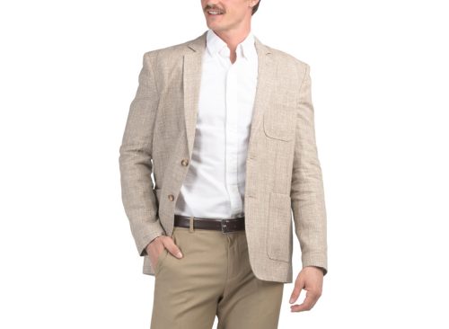 BILLY REID Made In Italy Linen And Silk Blend Thatch Weave Archie Jacket