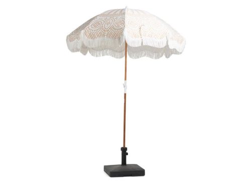 BUSINESS & PLEASURE 6.5x5ft Holiday Eyelet Lightweight Tilting Beach Umbrella