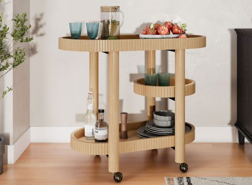 Beautiful Drew Bar Cart by Drew Barrymore, Warm Honey