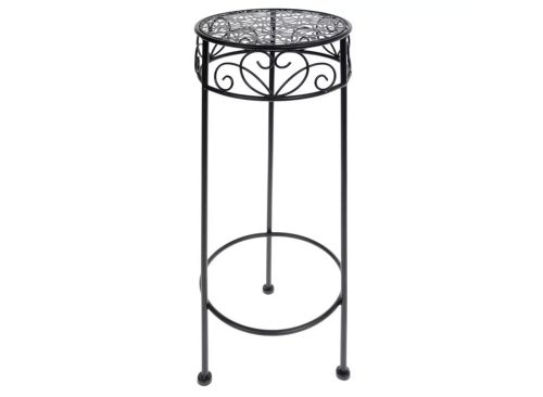 Black Floral Metal Plant Stand