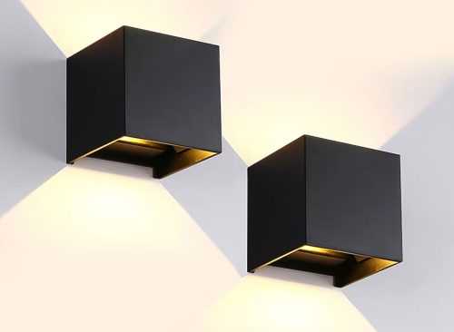 C Cattleya 2 -Pack 4-in H Matte Black Hardwired Integrated LED Outdoor Wall Light