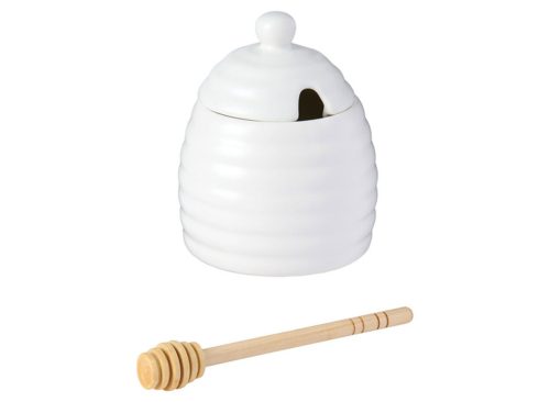 Crofton Ceramic Honey Pot with Wooden Comb