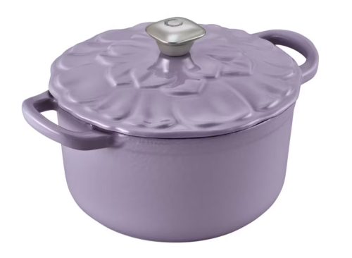 Crofton Floral 2 Quart Cast Iron Dutch Oven, Purple