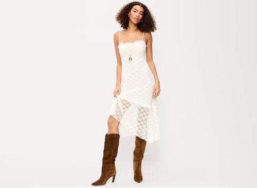 Fit & Flare Lace Midi Dress