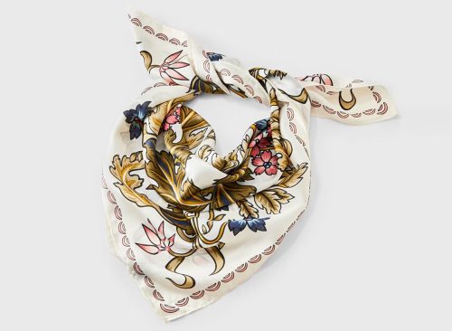 Floral Pattern Square Scarf - A New Day™ Green