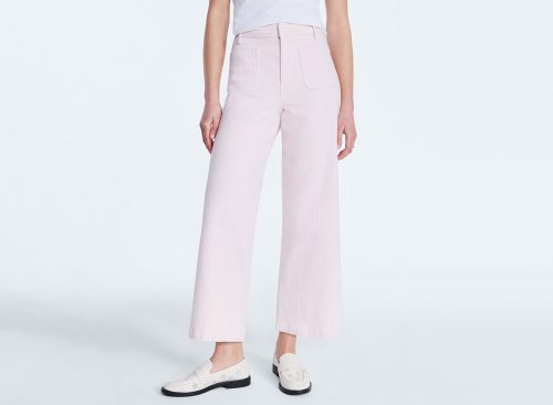 Free Assembly Women's High Rise Cropped Patch Pocket Seersucker Pants, 26" inseam, Sizes 0-20