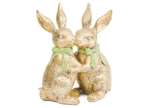 GARDENERS EDEN Resin Rabbit Couple Decor