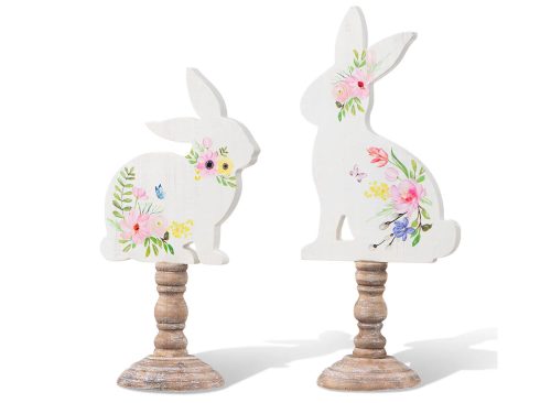 Glitzhome® 12.5" Easter Wooden Bunny Table Décor Set