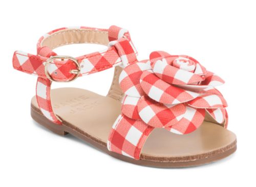 JANIE AND JACK Gingham Flower Sandals (Toddler Little Kid Big Kid)
