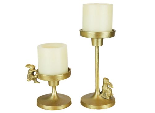 KIRKTON HOUSE 2pk Bunny Candle Holders - Gold