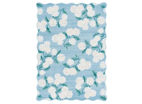 KIRKTON HOUSE 3' x 4' Washable Scalloped Accent Rug - Hydrangeas