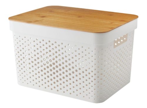KIRKTON HOUSE Bamboo Basket with Lid White