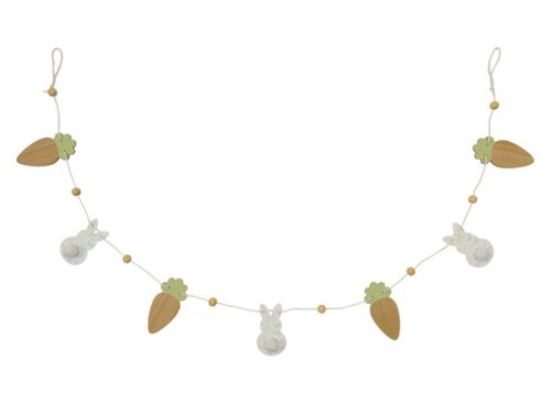 KIRKTON HOUSE Easter Garland - Easter Bunnies with Toile Print & Carrots