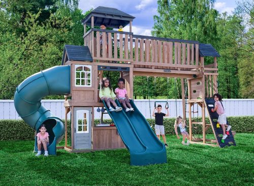 KidKraft Treetop Observatory Wooden Outdoor Swing Set - Professionally Installed