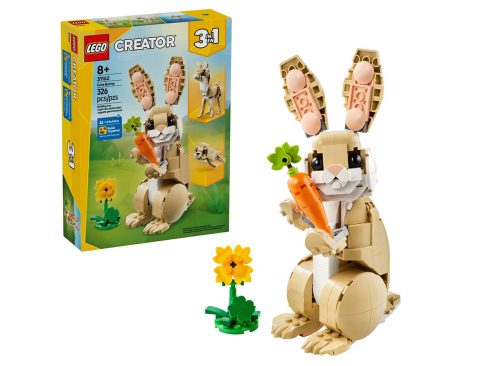 LEGO Creator 3 in 1 Cute Bunny Building Toy, Easter Decoration & Basket Gift, with 3 Build Options, Bunny, Seal or Llama