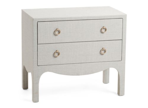 LILLIAN AUGUST 27in Linen Wrapped Two Drawer Side Table
