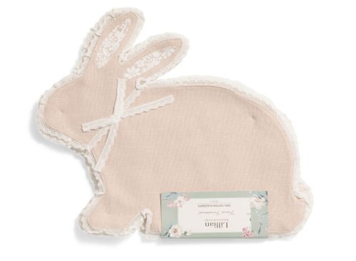 LILLIAN AUGUST FRENCH FARMHOUSE 4pk Slub And Lace Bunny Placemats
