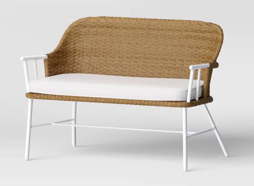 Lenwood Steel Outdoor Patio Garden Bench Brown - Threshold™ designed with Studio McGee