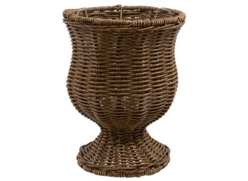My Texas House 8 Inch Goblet Woven Planter Urn Shape, Brown